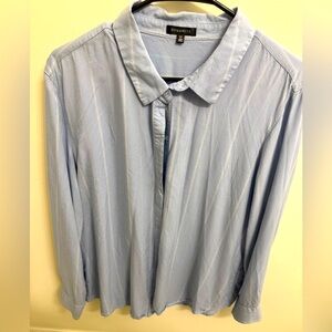 Baby Blue Button Up Shirt With Stripes
